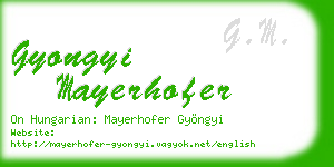gyongyi mayerhofer business card